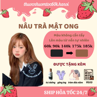 Thuốc nhuộm tóc màu NÂU TRÀ MẬT ONG kèm oxy trợ dưỡng găng tay