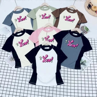 Áo Babytee Phối Thân In Yum Borip Quảng Châu L1 Co Dãn 4 Chiều - Dư Tú Lệ Shop