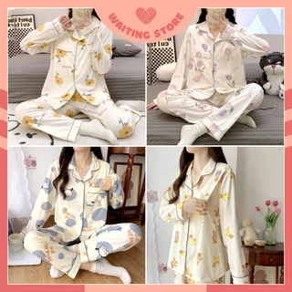 Đồ ngủ pijama, bộ  mặc bầu và sau sinh mặc bầu túi mở ti cho con bú, quần chun điều chỉnh thun cotton mã DDCP14