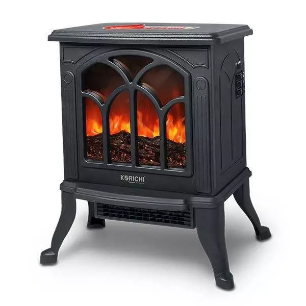 Lò sưởi điện phong cách Châu Âu KORICHI 𝗞𝗥𝗖-𝟮𝟴𝟴𝟴 Công suất 1800W không làm khô da, bảo hành chính hãng 12 tháng