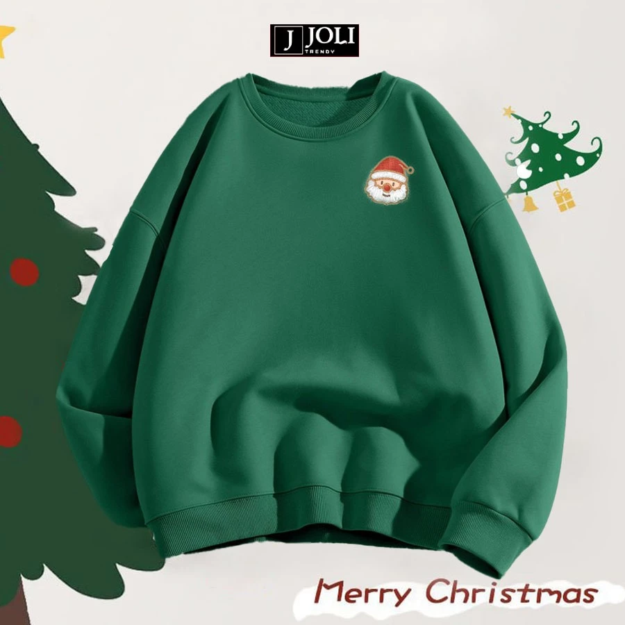 Áo Sweater Ông Già Noel Nam Nữ By JOLI Unisex Chất Nỉ Lót Bông Form Rộng