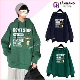 [FREESHIP_50K] Áo hoodie nỉ bông nam nữ form rộng DON'T STOP giữ ấm mùa lạnh áo khoác nỉ chui đầu form Unisex