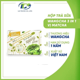 Hộp Trà Sữa Wangcha Tiện Lợi Vị Matcha - Bột Trà Sữa Matcha Thơm Ngon Có Thạch Trân Châu Ngọc Trai Đi Kèm