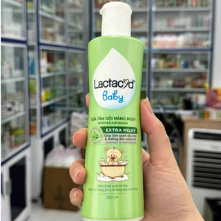 Sữa Tắm Gội Trẻ Em Lactacyd Baby Extra Milky Làm Sạch Dịu Nhẹ và Dưỡng Ẩm Vượt Trội - chai 250ml