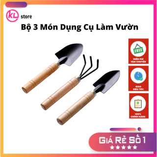 Bộ 3 Món Dụng Cụ Làm Vườn To (Xẻng Làm Vườn - Xới Đất - Cào Đất)