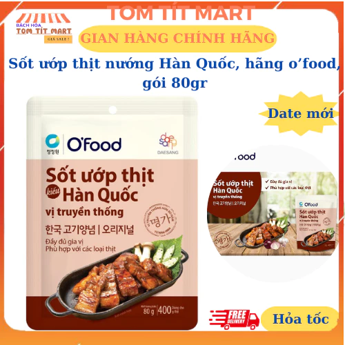 Sốt ướp thịt Hàn Quốc OFood gói 80g, giúp thị mềm, ngọt, thơm dậy vị dùng cho 400g thịt