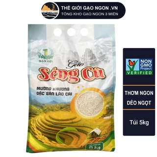 Gạo Séng Cù Mường Khương hạt tròn - Túi 5Kg - Gạo cực dẻo và ngon, thơm tự nhiên - Giá Sỉ, Date mới