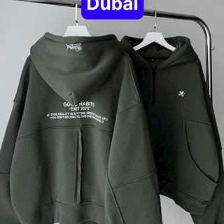 ÁO NỈ, ÁO KHOÁC HOODIE ZIP FORM LỬNG GOOD HABIT SIÊU NGẦU NAM NỮ PHONG CÁCH CAO CẤP - DUBAI FASHION