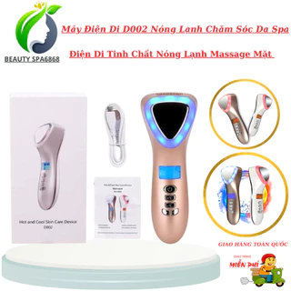 Búa Điện Di D002 Mini Nóng Lạnh | Máy Điện Di Đẩy Tinh Chất, Kết Hợp Ánh Sáng Sinh Học