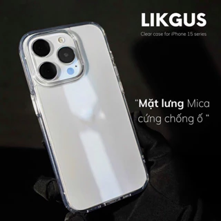 Ốp lưng chống sốc iPhone 15/ 15 Plus/ 15 Pro/ 15 Pro Max/ 14 13 12 11, ốp lưng trong suốt, ốp lưng nhám mờ hiệu Likgus