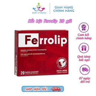 [Tích điểm]Sắt bột,Sắt sinh học Ferrolip liposome bổ sung sắt cho mẹ bầu người thiếu máu thiếu sắt hộp 20gói