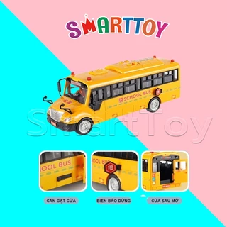 Đồ Chơi Ô Tô Xe Buýt School Bus BBS Cho Trẻ Em Mở Các Cửa, Có Đèn, Âm Thanh Và Hành Khách A1