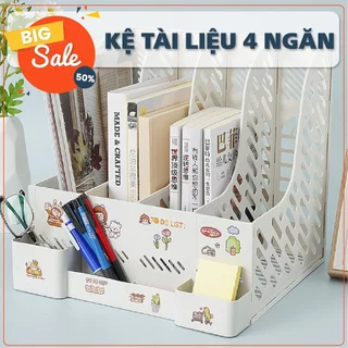 Kệ Đựng Tài Liệu Để Bàn 4 Ngăn 4 Ngăn Tiện Lợi, Kệ đựng tài liệu 4 ngăn decor bàn học