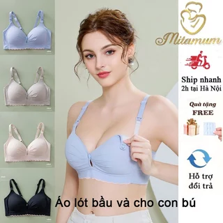 Áo lót ngực BẦU và cho con bú chất SU ĐÚC TĂM MITAMUM không gọng nâng ngực chống chảy xệ chip bra bầu đồ lót bầu BIGSIZE