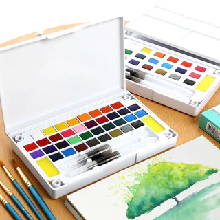 [ DaVinci ] Màu Nước Solid Water Color Con Cá Nóc Cao Cấp 12/18/24/36 Màu Tặng  Bút Nước, Mút, 1 Palette