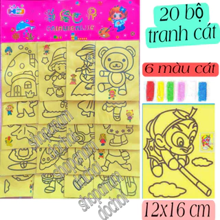 Combo 20 bộ tranh cát 6 màu , đồ chơi sáng tạo cho bé