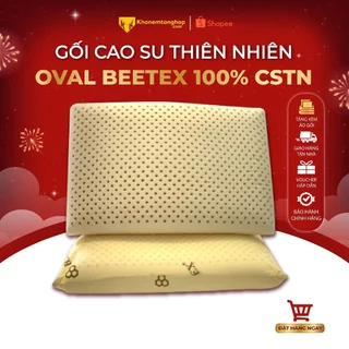 Gối cao su 100% từ thiên nhiên BEETEX OVAL có độ đàn hồi cao, mềm mại, mang đến giấc ngủ thoải mái nhất - Tặng vỏ gối