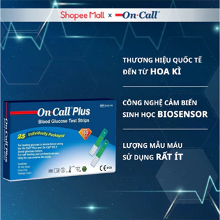 Hộp 25 Que Thử Đường Huyết On Call Plus Rời Từng Que Trong Túi Thiếc