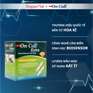 Hộp 25 Que Thử Đường Huyết On Call® Extra Mỗi Que Trong Một Túi Nhôm Riêng