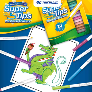 [Mã LIFEMC07BPABAU giảm 20k đơn 99k] Bộ 20 cây Bút lông Dễ tẩy rửa Crayola Supertips - 588106 , Nét thanh nét đậm