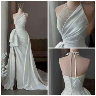 Đầm m cưới cổ yếm TRIPBLE T DRESS kèm tùng rời mặc được 2 kiểu - size S/M/L - MS281Y