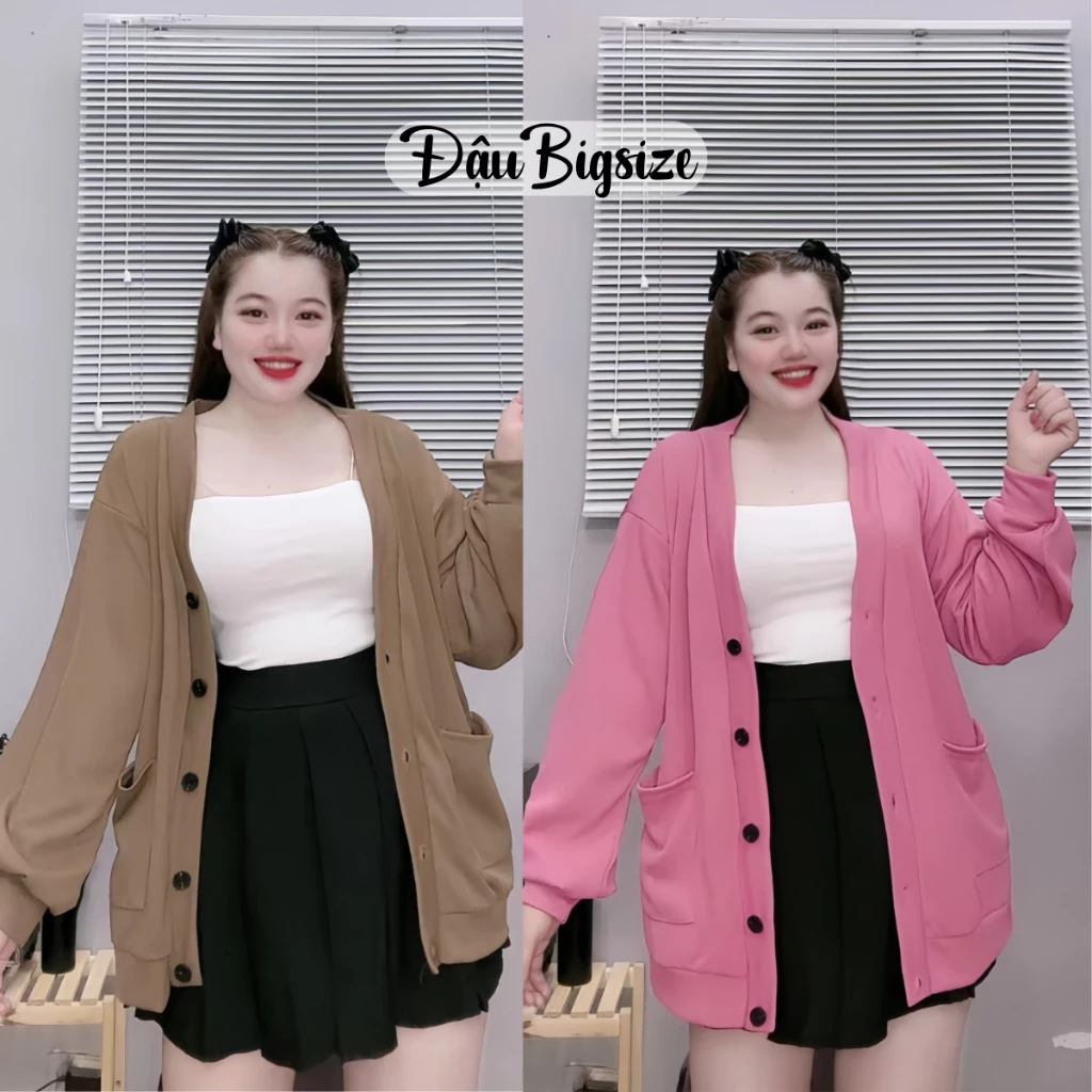 Áo Kiểu Khoác Ngoài Nữ Cardigan 60-90kg Phom Rộng Nhiều Màu Vải Mềm Mại Cho Các Nàng Bigsize KHOAC8