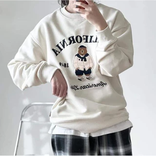 ÁO SWEATER THÊU GẤU CALI