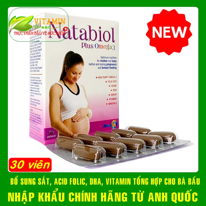 NATABiol plus OMEGA 3 VITAMIN TỔNG HỢP CHO BÀ BẦU | NHẬP KHẨU CHÍNH HÃNG TỪ ANH QUỐC