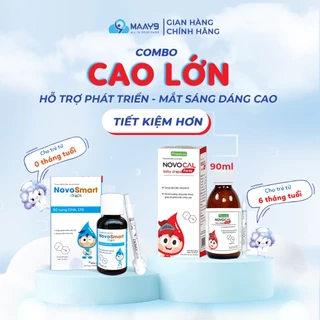 Combo Novocare Novocal baby, NovoSmart drops bổ sung Canxi, D3, DHA, EPA giúp bé tăng chiều cao, phát triển trí não