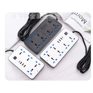 Ổ cắm điện USB 634U đa năng chịu tải lớn 10A 2200W dài 2.8 Mét tích hợp cổ USB và typec 2.1A có nắp đậy an toàn