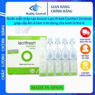 (1 TUÝP) Nước nhỏ mắt lens Avizor Lacrifresh Unidose (0.4ml), nhỏ mắt tép không chất bảo quản - Buddy Central