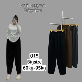 Q15-Quần Baggy Suông Chất Tăm Nhung BIGSIZE 60-95KG