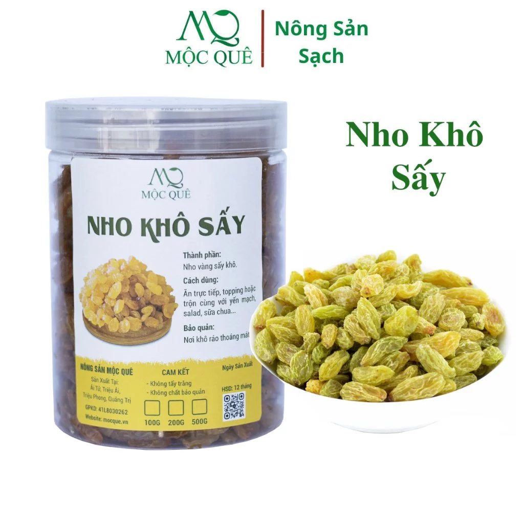 Nho Vàng Sấy Dẻo Mộc Quê 500g