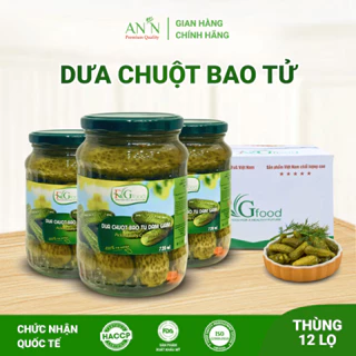 Thùng 12 Hũ Dưa Chuột Bao Tử F&G Food Size 6-9, Hũ Lớn 720gr Ăn Kèm Thịt Nướng, Làm Gỏi Trộn