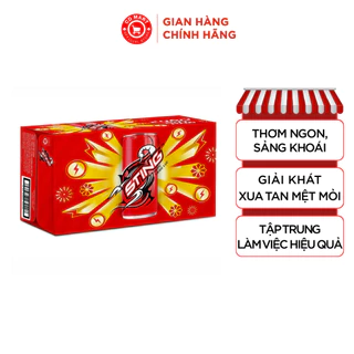 Thùng 24 Lon Nước Tăng Lực Sting Dâu (320ml/lon)