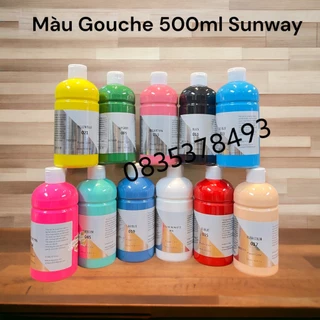 Màu poster , gouache , màu bột sunway 500ml - tô tượng pha sẵn