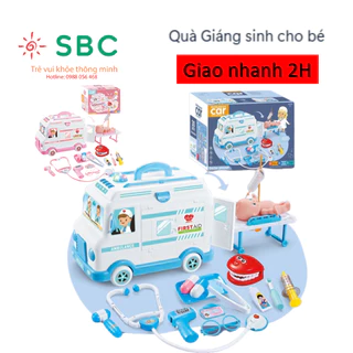 Đồ Chơi Bác Sĩ VIP xịn xò (2 màu cho bé trai và bé gái) - Xe Cứu Thương ambulance đồ chơi Có Đèn Có Nhạc