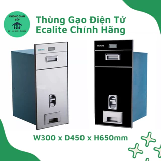 (Sale SP Mới) Thùng Gạo Điện Tử Mặt Gương Ecalite Cao Cấp - Thiết Kế Âm Tủ Hiện Đại Sang Trọng