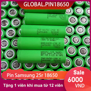 Pin 18650 Samsung 25R - 2700mAh 3.7v xả 25A Chất lượng