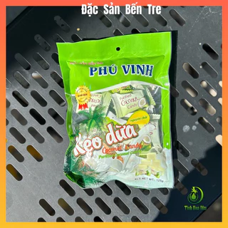 Kẹo dừa nguyên chất túi 125g, kẹo dừa Bến Tre Phú Vinh