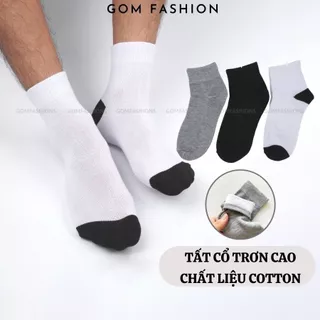 Tất trơn cổ cao nam nữ GOMTAT chất liệu cotton thoáng mát êm chân  - TAT-TRONCAO-VNXK