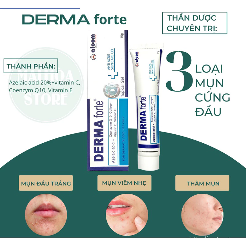 Derma forte Geo giảm mụn thâm làng sáng ra cho da dầu mụn nhạy cảm 15g