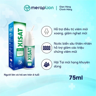 Xịt mũi nước biển sâu XISAT 75ml hỗ trợ giảm viêm mũi, nghẹt mũi, viêm xoang, tinh dầu khuynh diệp