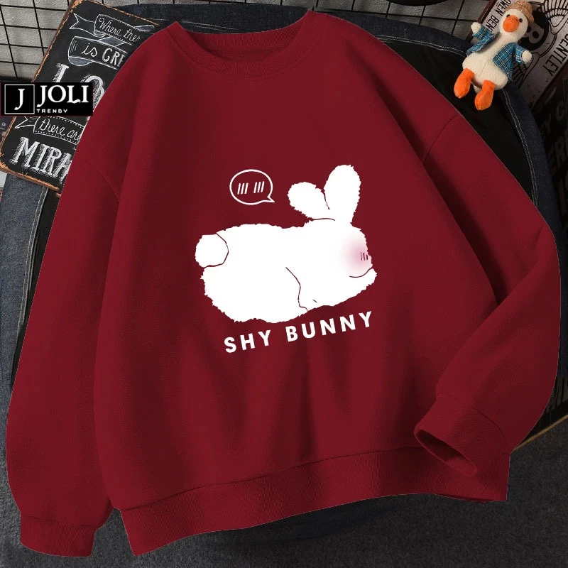 Áo Sweater Thỏ Shy Nam Nữ By JOLI Unisex Chất Nỉ Lót Bông Form Rộng