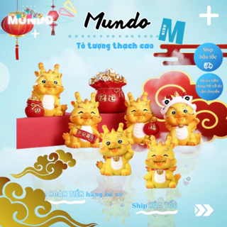 Tô Tượng Thạch Cao Combo 6 Rồng May Mắn 2024 SIZE M,Tượng Thạch Cao Phong Thủy MUNDO