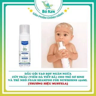 Shop Bố Ken - Dầu Gội Loại Bỏ Cứt Trâu (Viêm da tiết bã) Cho Trẻ Sơ Sinh Mustela - Foam Shampoo For Newborns 150ml