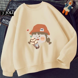 Áo Sweater ME Nam Nữ By JOLI Unisex Chất Nỉ Lót Bông Form Rộng