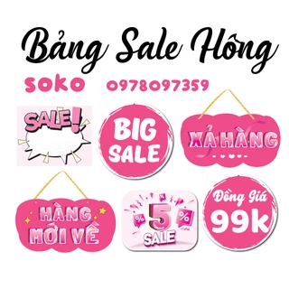 Bảng Sale Hồng dành cho những shop bán hàng thời trang phụ kiện nữ tính SOKO sale hồng