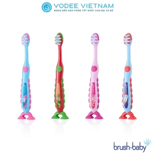 Brush-Baby Bàn chải đánh răng Flossbrush có để hít tiện lợi, dễ dàng làm sạch răng an toàn và hiệu quả cho bé (3-6 tuổi)