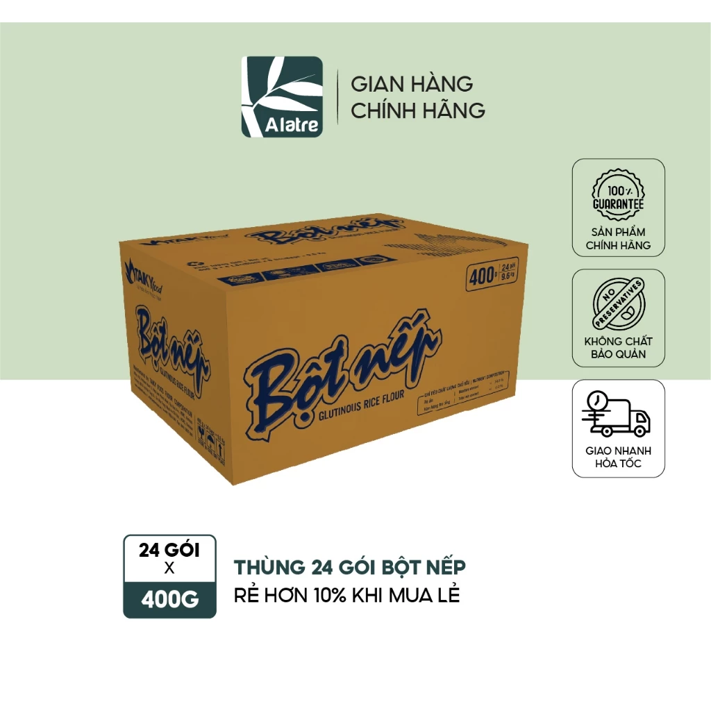 Thùng Bột Nếp Tài Ký 400g x 24 gói - Hàng nhà máy, Date mới